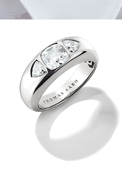 Silver Ring with White Zirconia Stones Bold Elegance