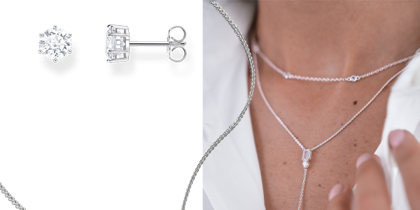 Jewellery Set Crystal Silver
