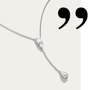 Silver Y Necklace with White Zirconia Stones Bold Elegance