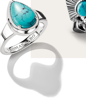 Silver Ring with Imitation Turquoise Teardrop Stone Elyndra