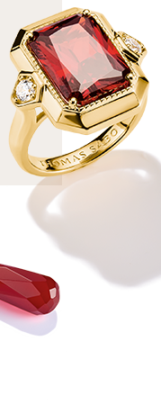 Share 18k Gold Plated Ring with Red Zirconia Stone Elyndra