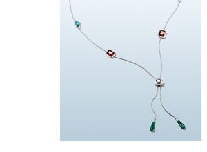 Silver Necklace with Multicolored Stones Elyndra
