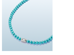 Silver Necklace with Imitation Turquoise Beads Elyndra