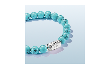Silver Bracelet with imitated Turquoise Beads