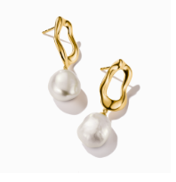 Gold-plated earrings with freshwater pearl Natural Beauty