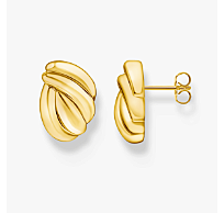 Gold-plated organic-shaped stud earrings
