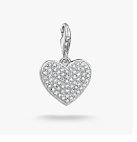 Charm pendant heart pavé