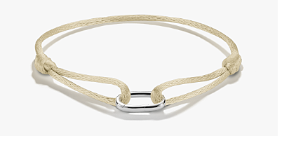 Silver Textile Bracelet Beige Connect