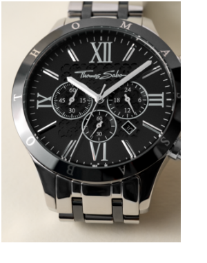 Close-up: Men’s watch Rebel Urban ceramic silver-coloured
