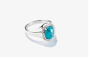 Silver Round Turquoise Ring