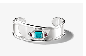 Silver Bangle with Turquoise Stone Elyndra
