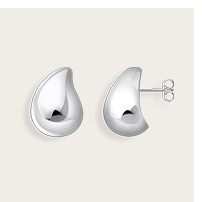 Silver earrings in drop shape