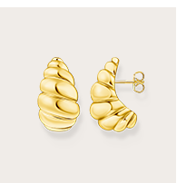 Gold-plated organic-shaped stud earrings