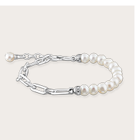 Bracelet links and pearls silver
