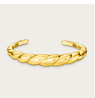 Gold-plated organic-shaped bangle