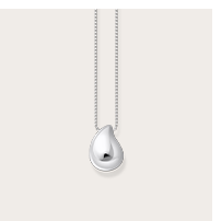 Silver necklace with pendant in organic drop-shape