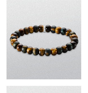 Bracelet with gold-brown and blue-gold tiger's eye beads 9 mm