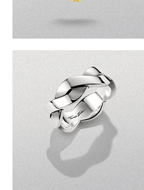 Silver Band Ring with Braided Structure