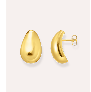 Gold-plated earrings in drop shape