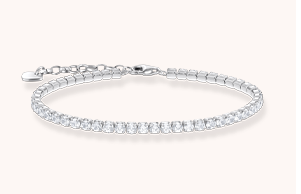 Silver tennis bracelet with white zirconia
