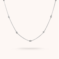 Silver Necklace with White Zirconia Stones
