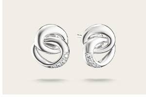 Together ear studs in silver