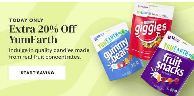 Today Only: Extra 20% Off YumEarth. Start Saving.