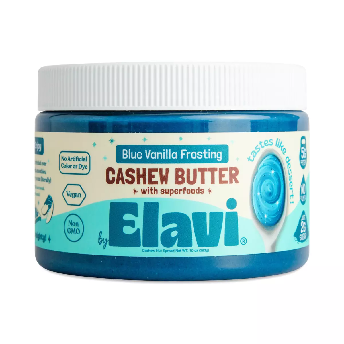Superfood Cashew Butter, Blue Vanilla Frosting
