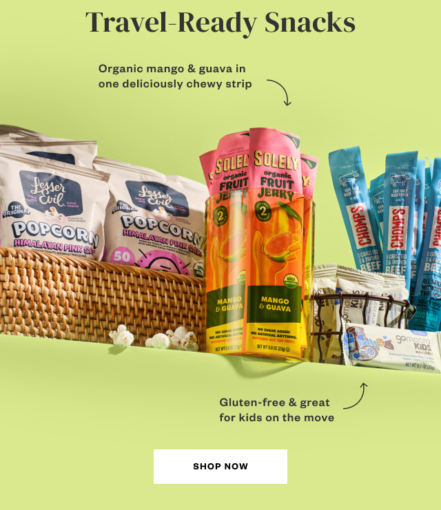 Travel-Ready Snacks. Shop Now.