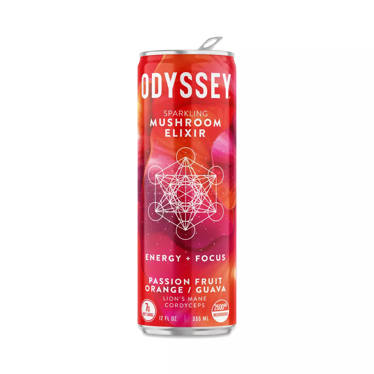 Sparkling Mushroom Elixir, Passion Fruit, Orange & Guava