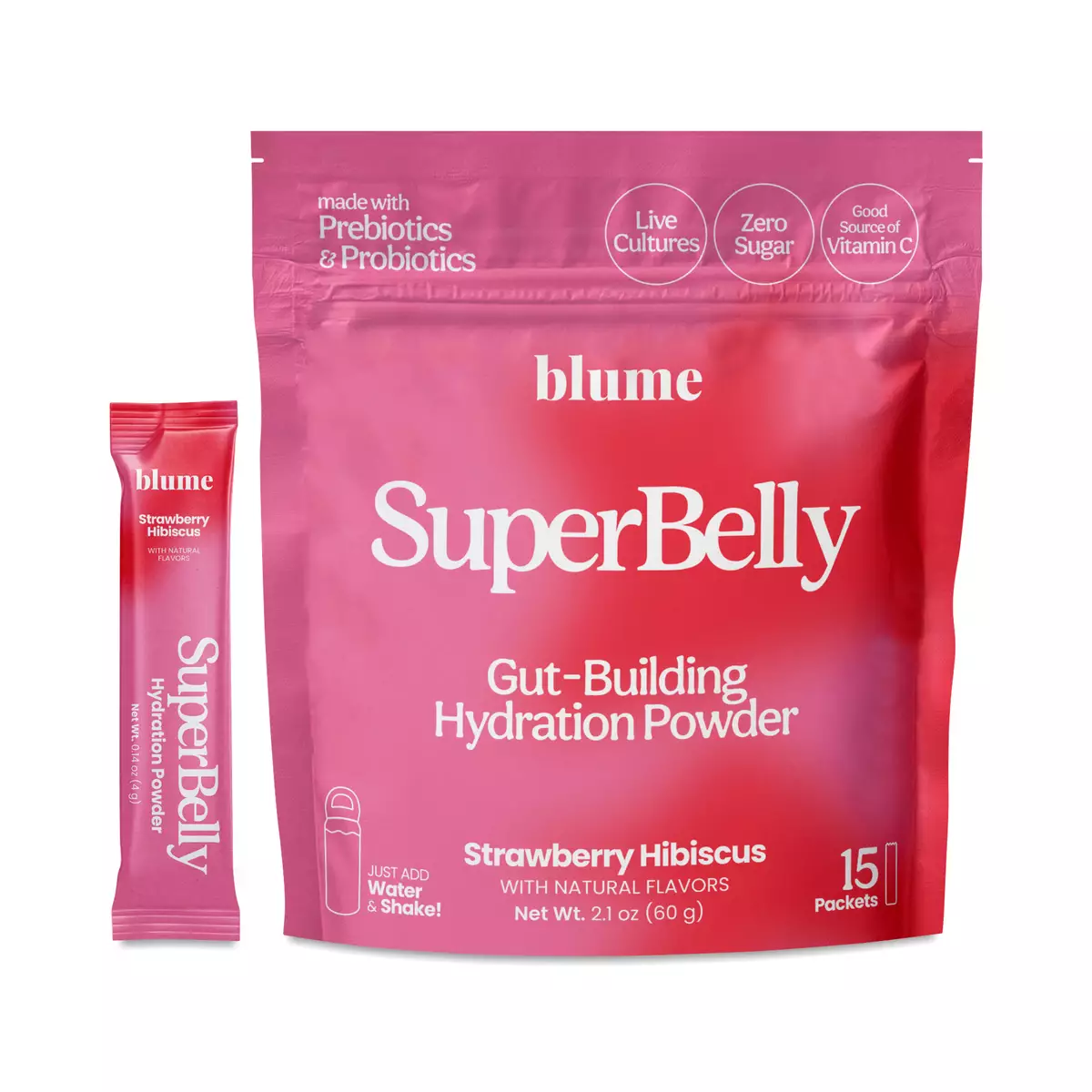 Gut-Building Hydration Powder, Strawberry Hibiscus