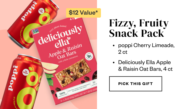 Fizzy, Fruity Snack Pack. Pick this gift.