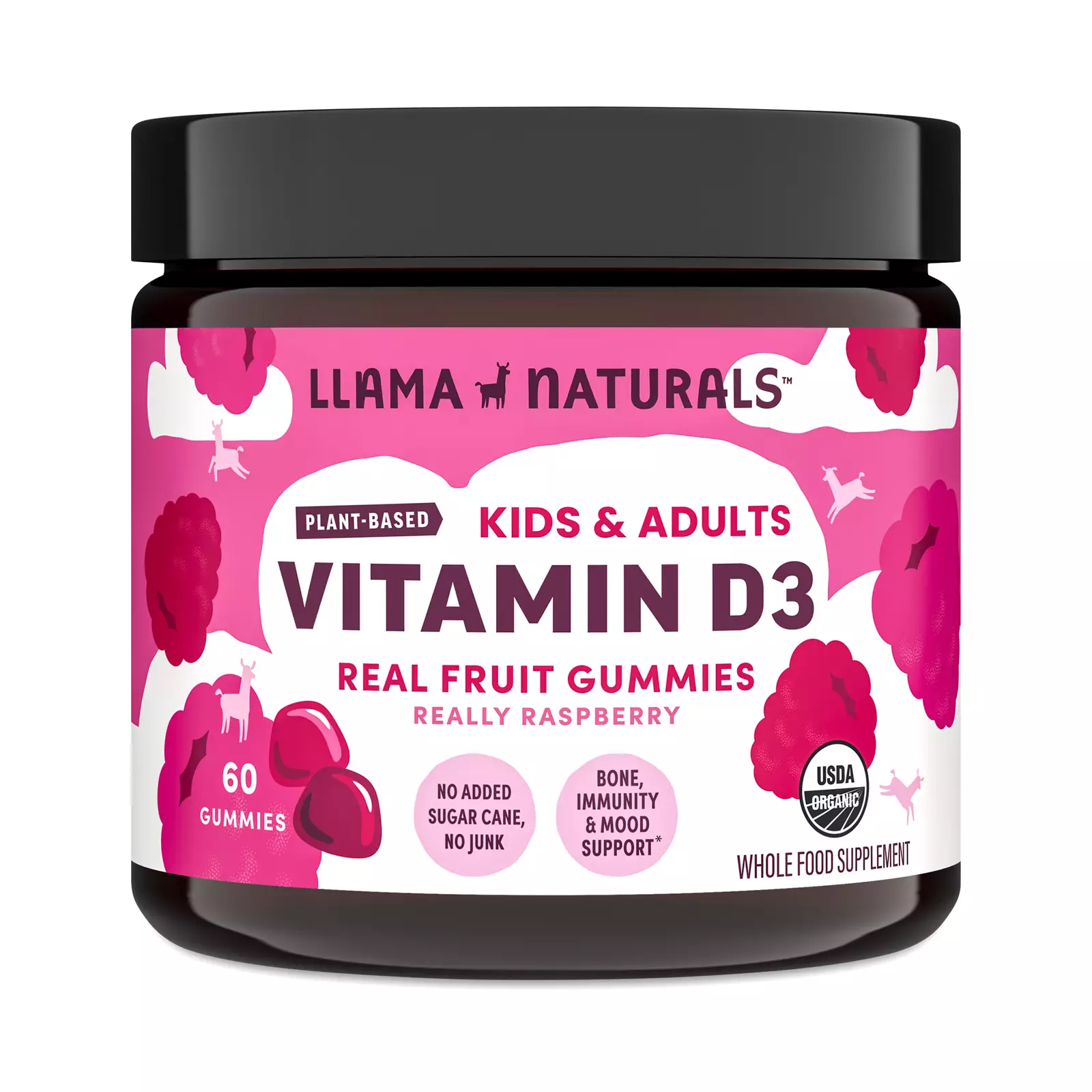 Real Fruit Vitamin D3 Gummies, Raspberry
