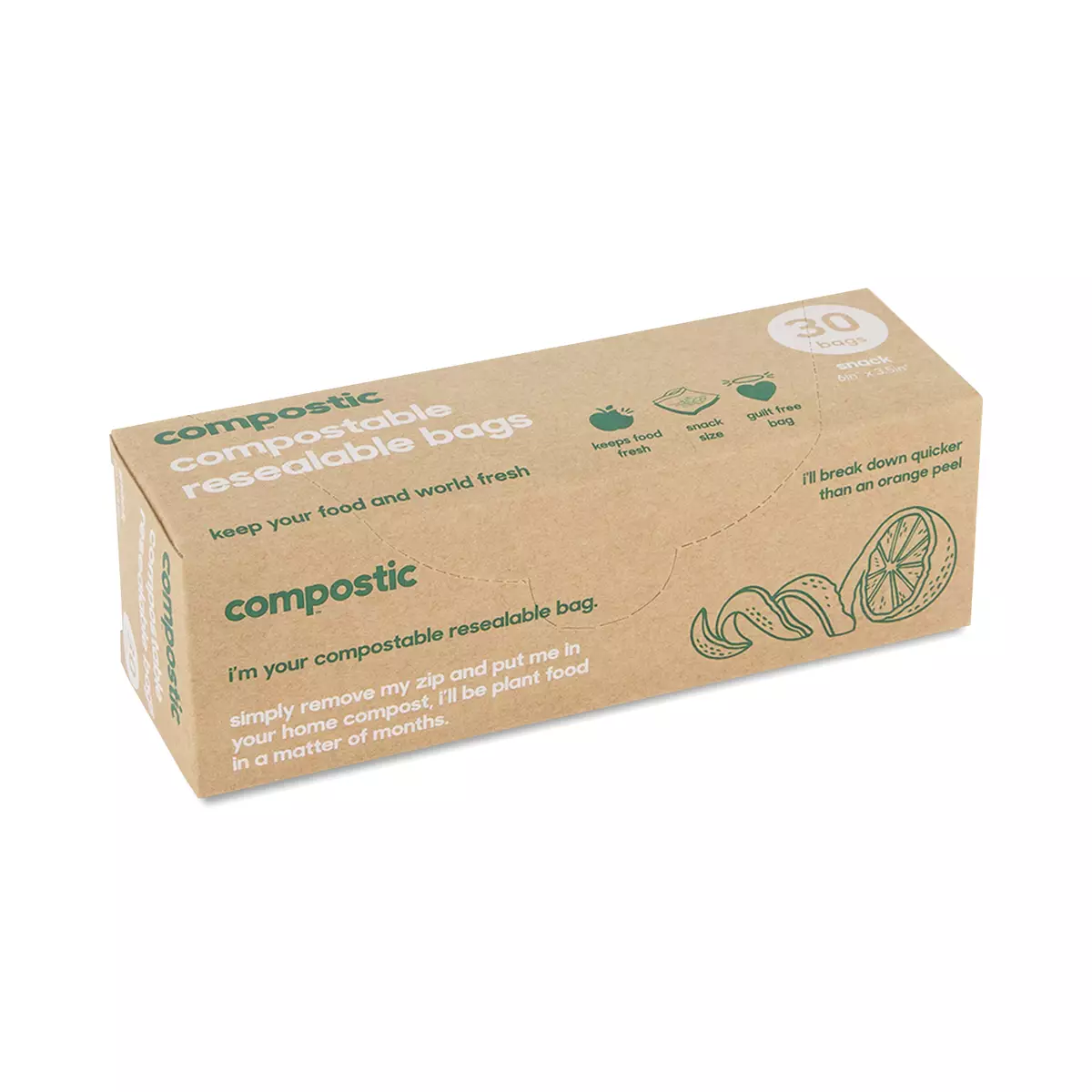 100% Home Compostable Snack Bags