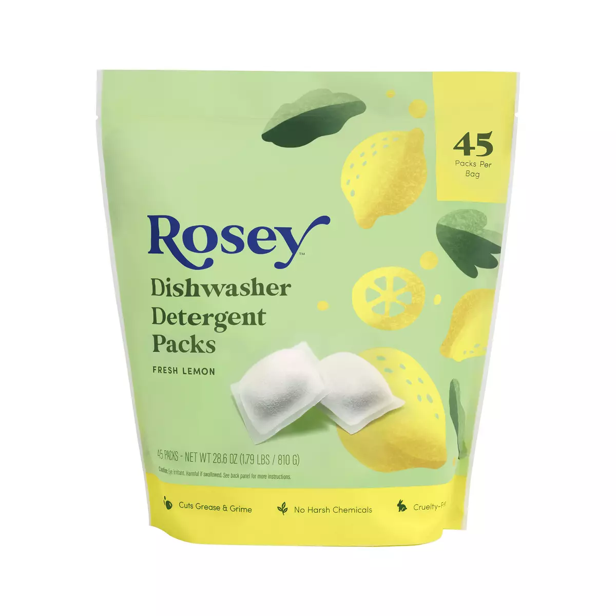 Dishwasher Detergent Packs, Fresh Lemon