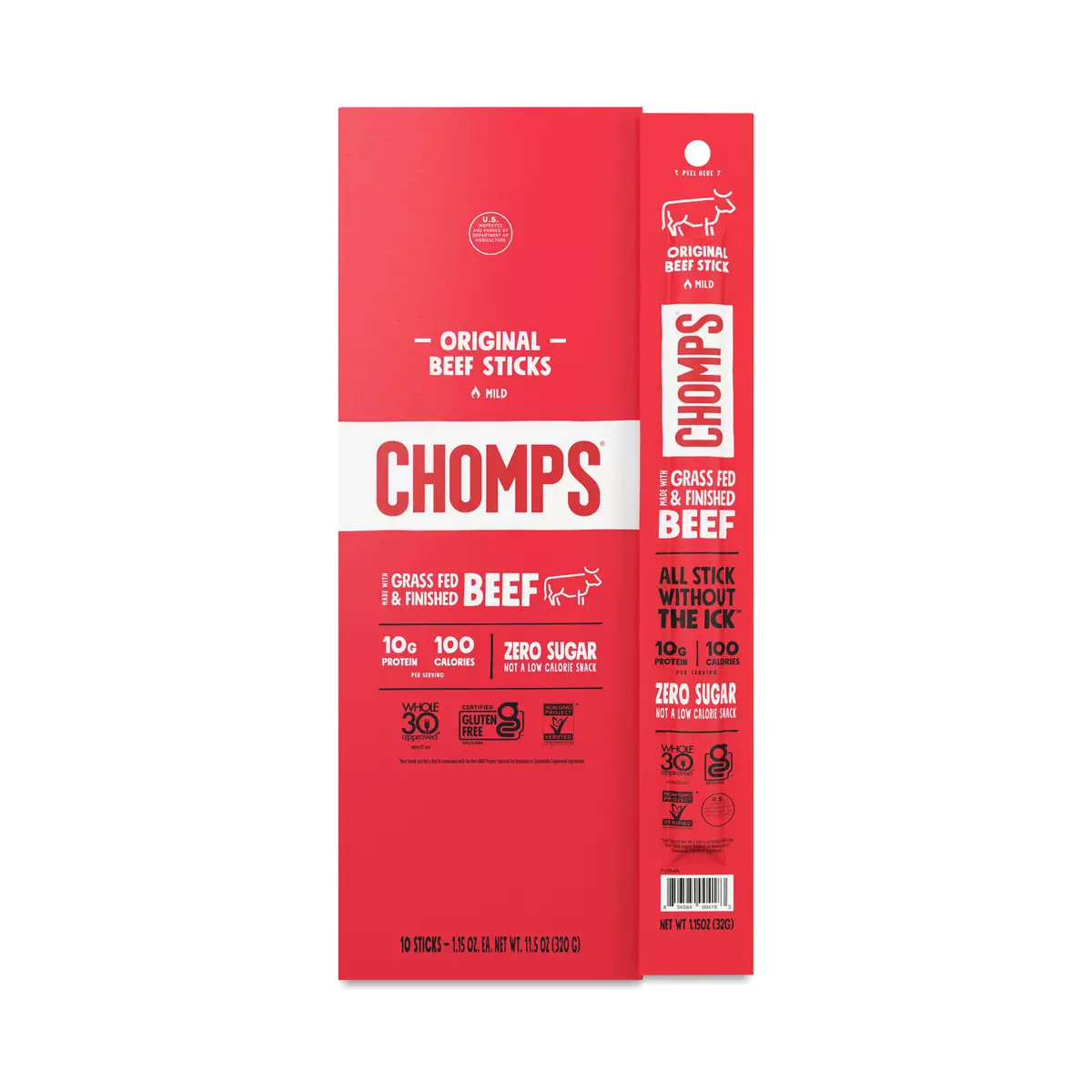 Chomps Grass-Fed Beef Sticks