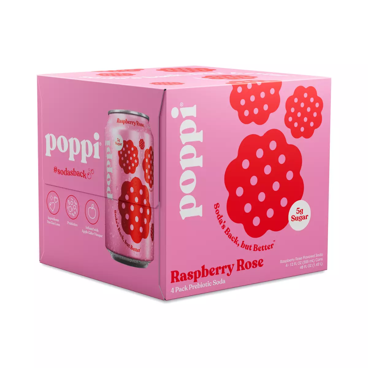 poppi Raspberry Rose, Multipack