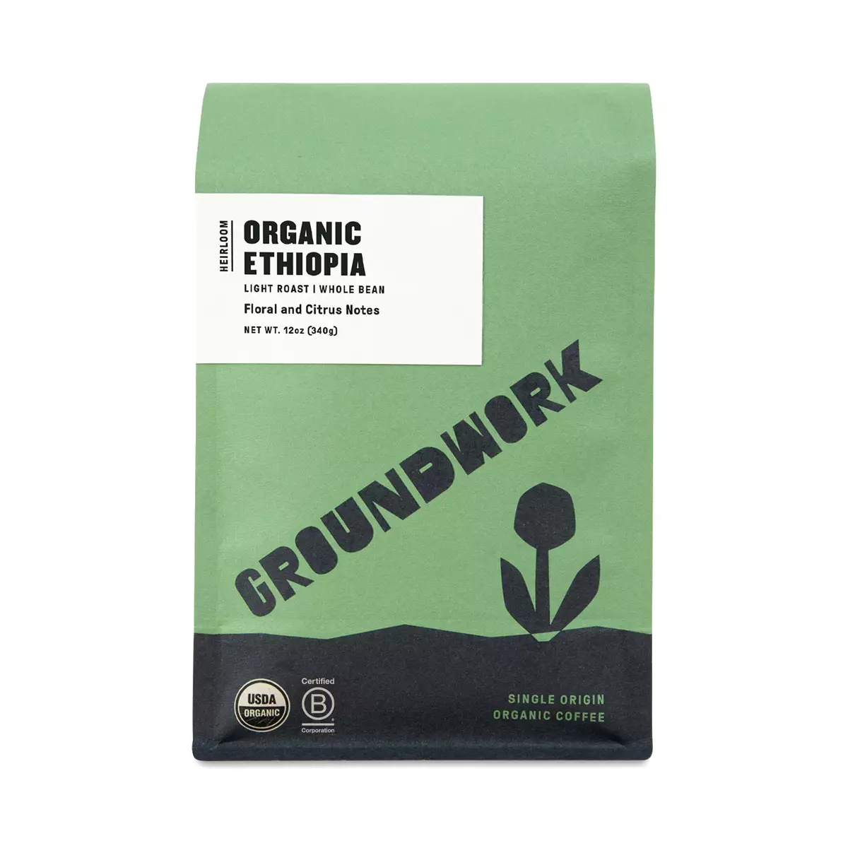 Organic Whole Bean Coffee, Ethiopia Light Roast