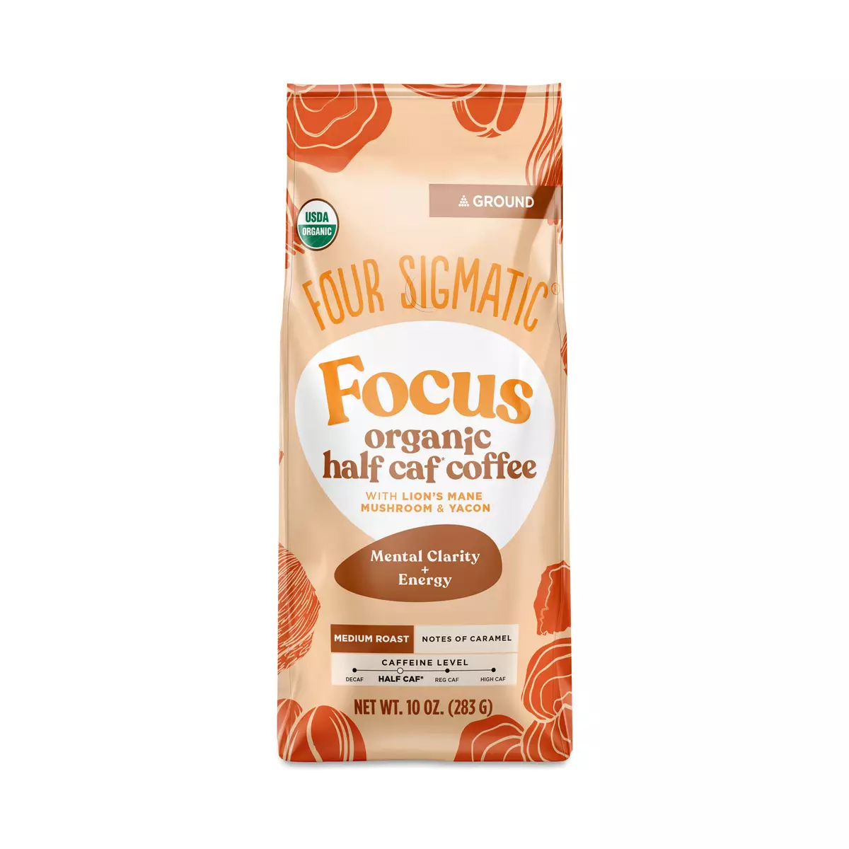 Focus Organic Half Caf Ground Coffee, Medium Roast