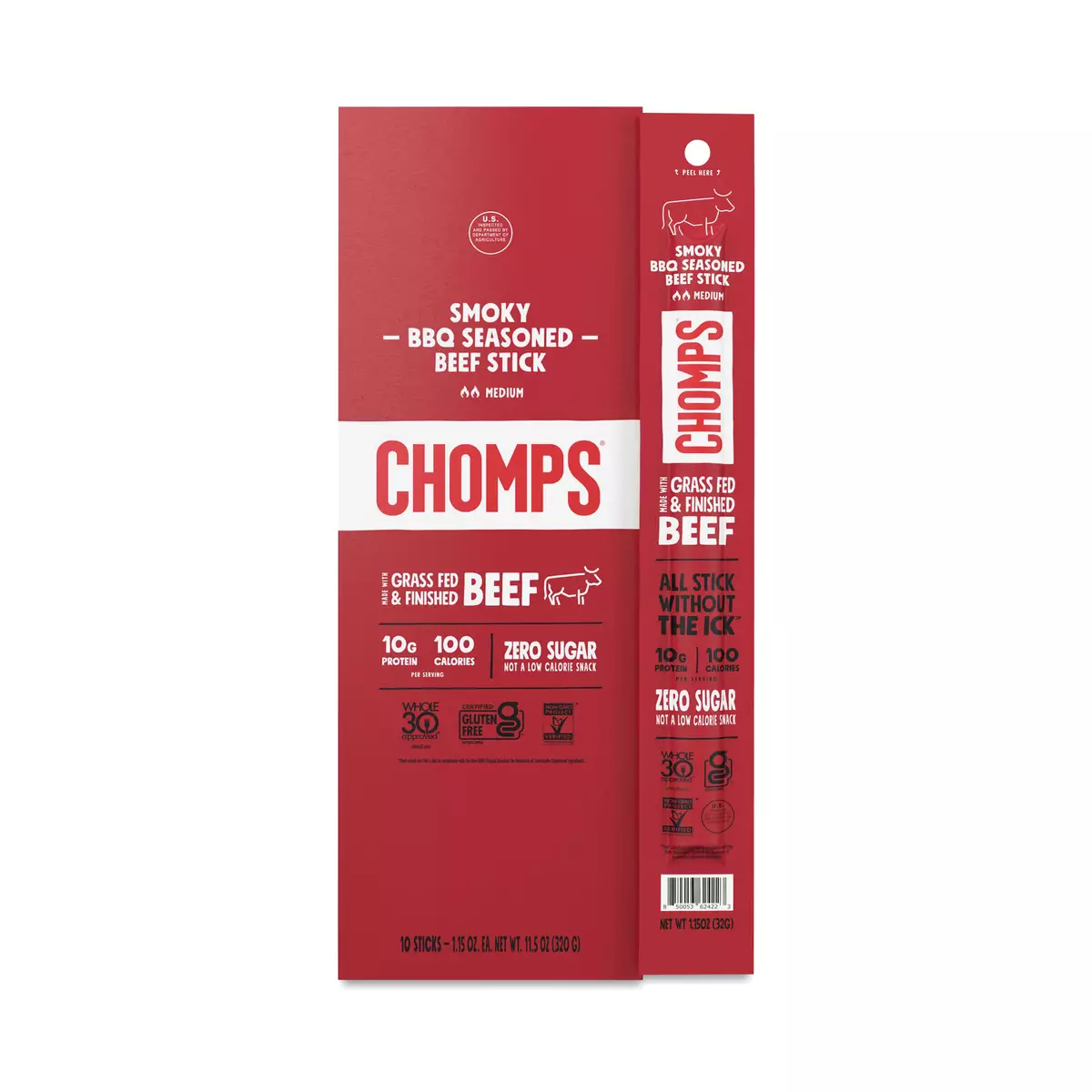 Grass-Fed Beef Sticks, Smoky BBQ