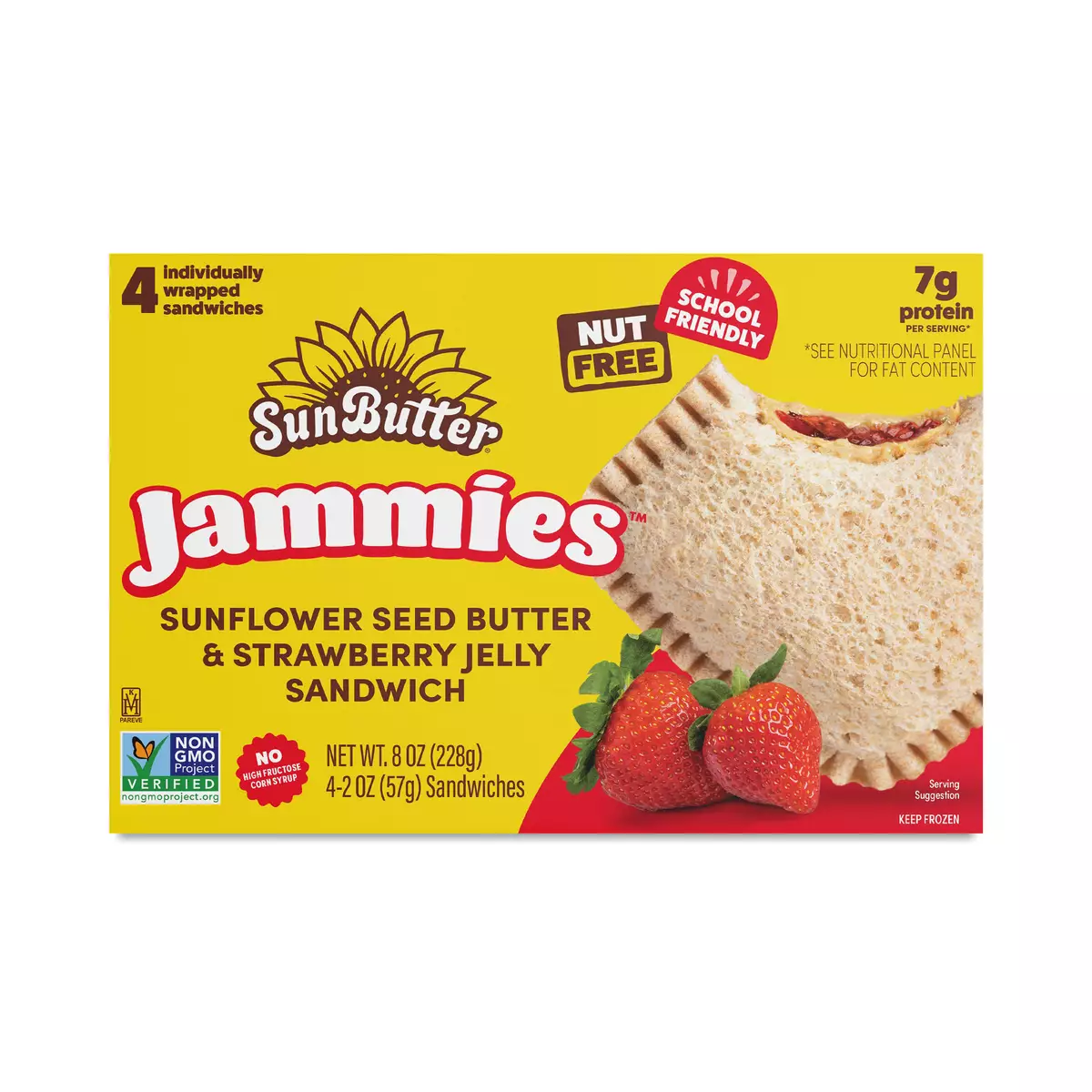 Jammies, Sunflower Seed Butter & Strawberry Jelly Sandwich