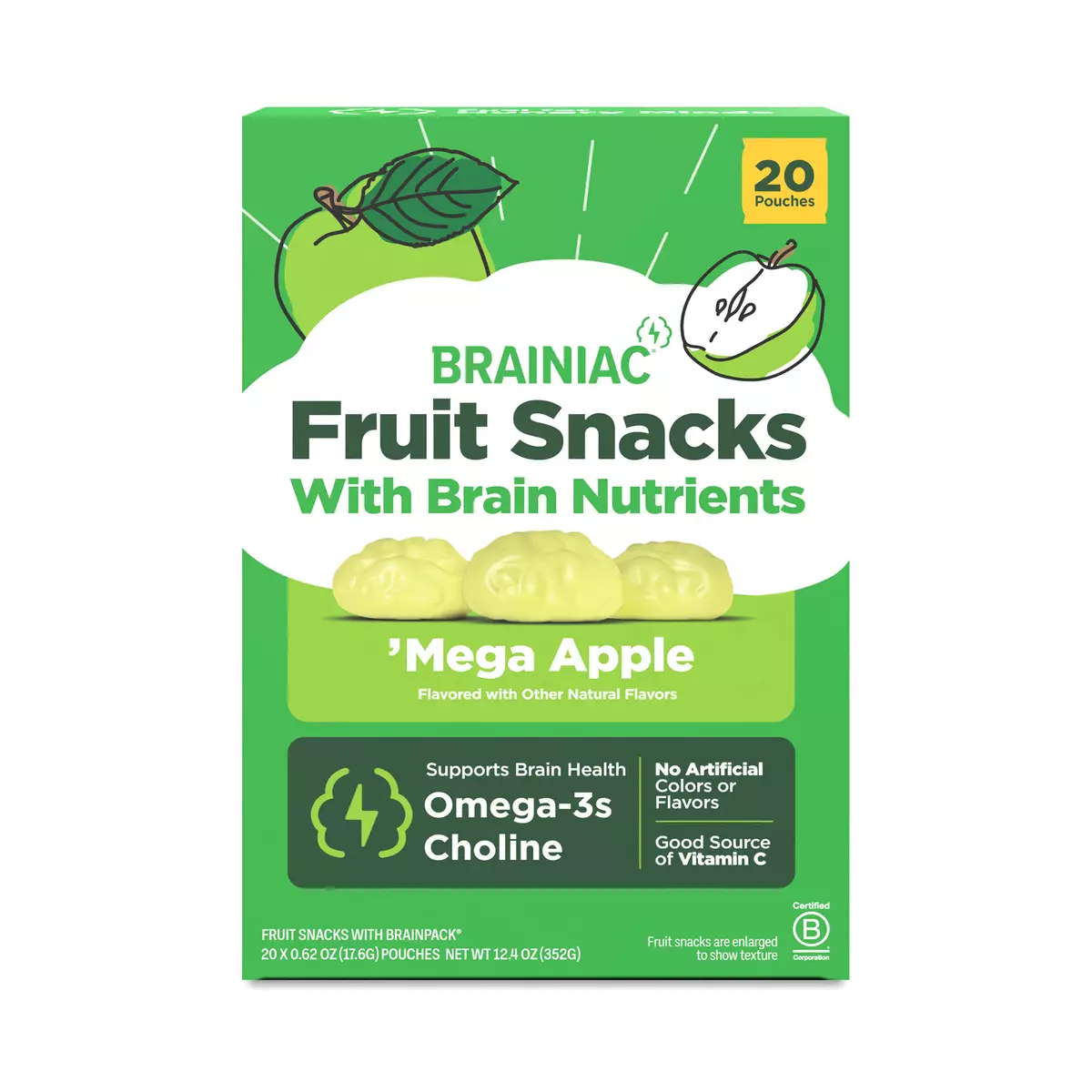 Fruit Snacks With BrainPack, Mega Apple