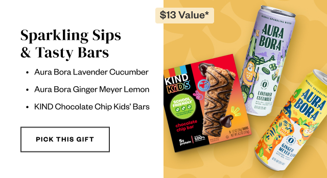 Sparkling Sips + Tasty Bars. Pick this gift.