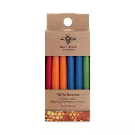  Big Dipper Wax Works Pure Beeswax Birthday Taper Candles, Assorted Colors