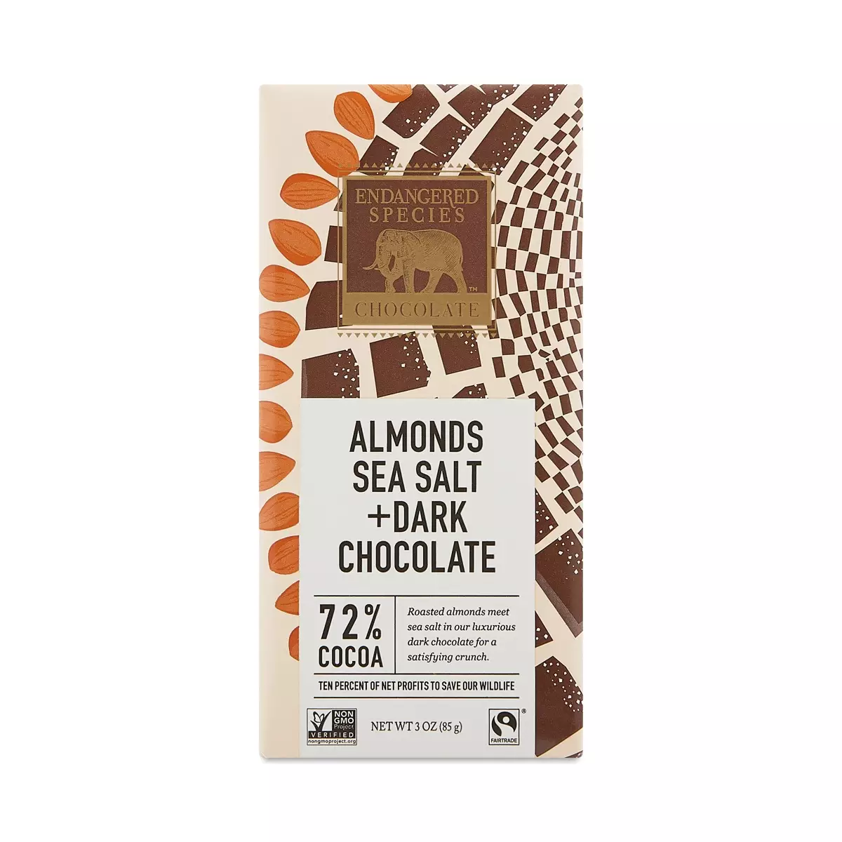 Dark Chocolate Bar with Sea Salt & Almonds
