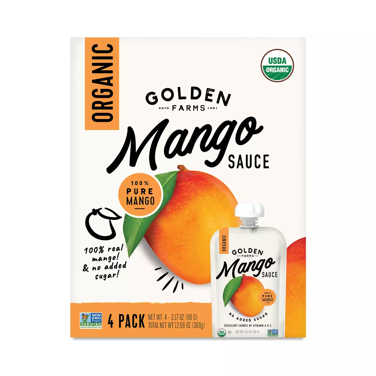 Organic Mango Sauce, Snack Pack