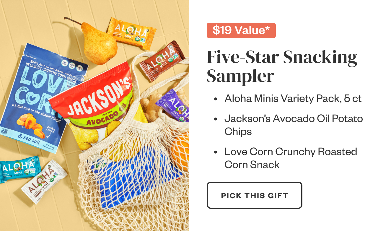Five-Star Snacking Sampler. Pick this gift.