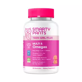  SmartyPants Teen Girl Plus Multi & Omegas Gummies, Mango Orange