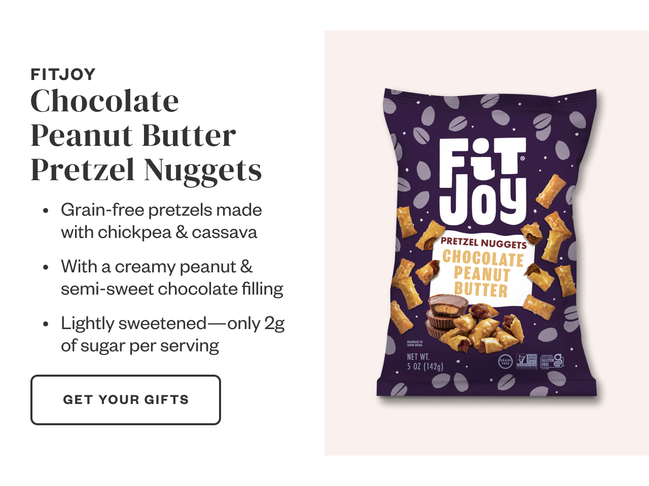 Fitjoy Chocolate Peanut Butter Pretzel Nuggets. Get Your Gifts.