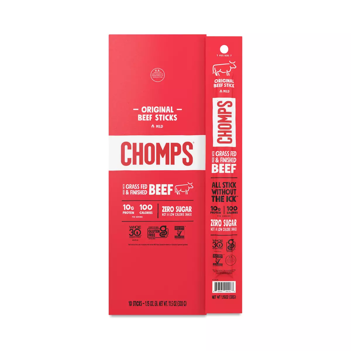 Chomps Grass-Fed Beef Sticks